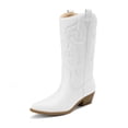 thumbnail image 1 of DREAM PAIRS Women's Mid-Calf White Western Cowboy Boots Classic Embroidered Cowgirl Boots, 1 of 7