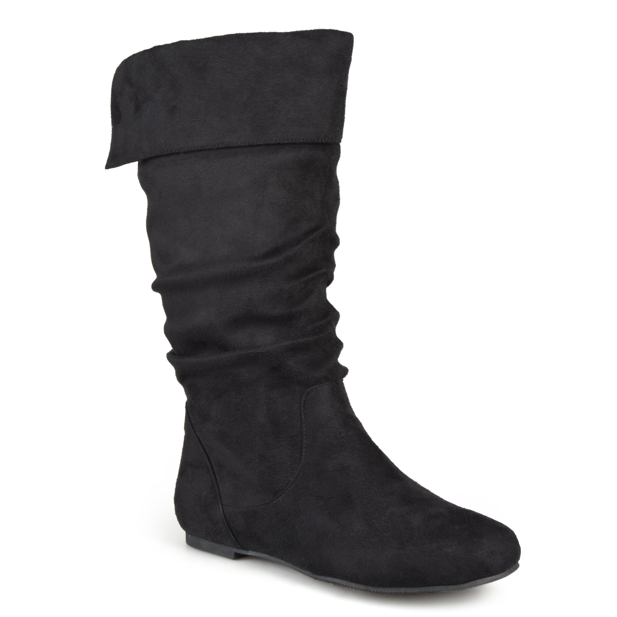 Women's Wide Calf Microsuede Slouch Boots - Walmart.com