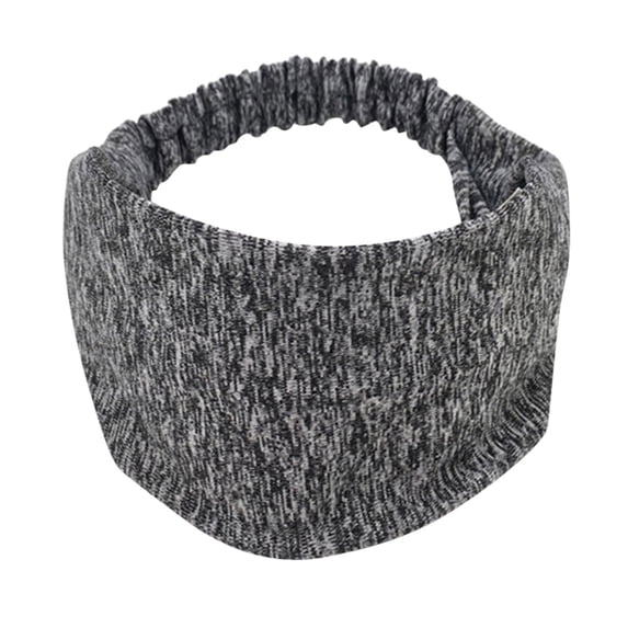 Women's Wide Elastic Headband, Non-Slip Sweat-Wicking Sport Head Wrap for Yoga, Running, Workout, Fitness, and Gym Activities, Comfortable and Secure Fit-Dark Gray