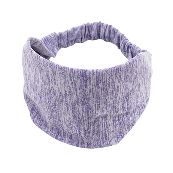Women's Wide Elastic Headband, Non-Slip Sweat-Wicking Sport Head Wrap for Yoga, Running, Workout, Fitness, and Gym Activities, Comfortable and Secure Fit-Purple