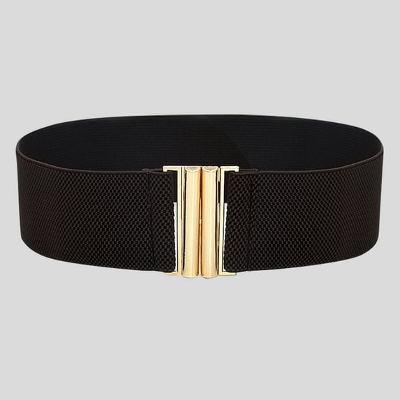 Women's Wide Elastic Waist Belt - Tummy Control Corset for Office Dresses (Slimming & Versatile) Under 5$, Yubnlvae Wide Women Fashion Belts Lady Elastic Waist , Coffee, One Size