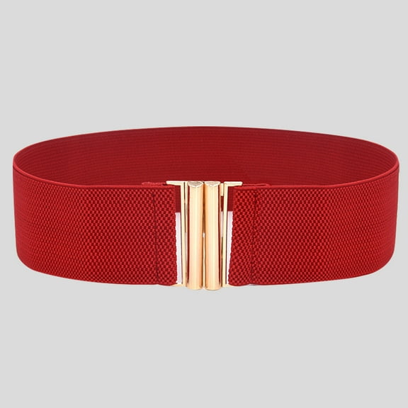Women's Wide Elastic Waist Belt - Tummy Control Corset for Office Dresses (Slimming & Versatile) Under 5$, Yubnlvae Wide Women Fashion Belts Lady Elastic Waist , Red, One Size