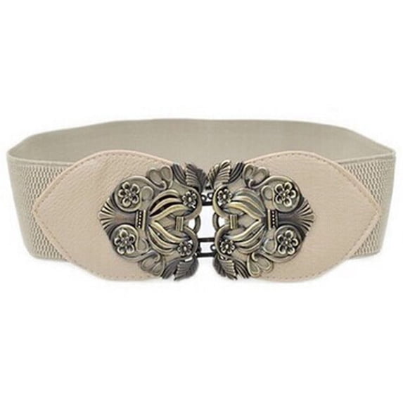 Women's Wide Elastic Waist Belt with Buckle Stretch Fashion Waistband