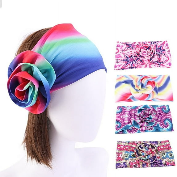 Women's Wide Headband Elastic Headband Large African Bandana Knotted Bohemian Headband Blue Headband Red Yoga Running Workout Sweatband Solid Color Girl Hair Accessory