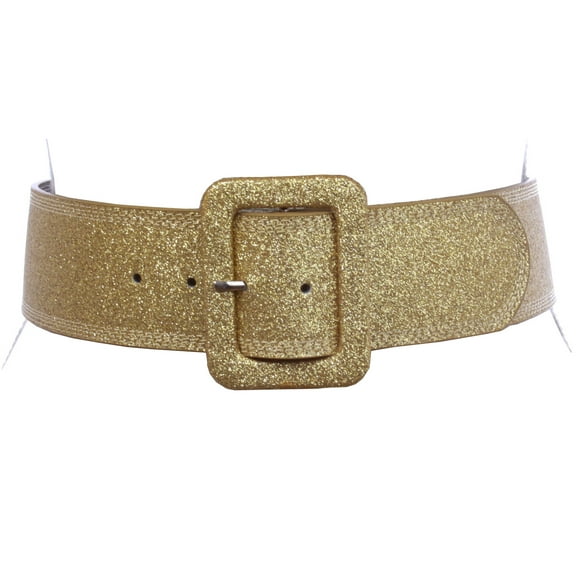 Women's Wide High Waist Glitter Fashion Leather Belt