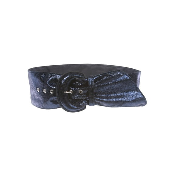 Women's Wide High Waist Metallic Crack Print Tapered Sash Belt