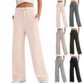 thumbnail image 1 of Women's Wide Leg Baggy Sweatpants Fleece Lined Sweat Pants Lounge Comfy Clothing Athletic Joggers with Pockets, 1 of 4