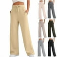thumbnail image 1 of Women's Wide Leg Baggy Sweatpants Fleece Lined Sweat Pants Lounge Comfy Clothing Athletic Joggers with Pockets, 1 of 4