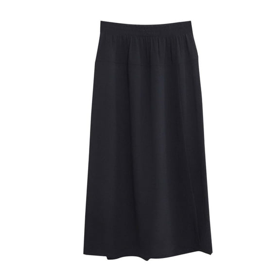 Women's Wide Leg Capri Culottes, High-Waisted Casual Flowy Skirt Pants, Summer Fashion Lightweight Trousers with Pockets