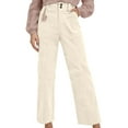 thumbnail image 1 of Women's Wide Leg Corduroy Pants Elastic Waist, Solid Color, Comfortable, Durable, Suitable for Work & Activities, 1 of 7