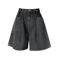 thumbnail image 1 of Women’s Wide Leg Denim High Waisted Loose Jean Shorts Lightweight Casual Summer Jorts with Pockets for Vacation Beach Outfits (Grey M), 1 of 4