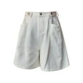 thumbnail image 1 of Women’s Wide Leg Denim High Waisted Loose Jean Shorts Lightweight Casual Summer Jorts with Pockets for Vacation Beach Outfits (White XL), 1 of 4