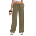 thumbnail image 1 of Women's Wide Leg Drawstring Low Rise Loose Sweatpants Lightweight Sport Flared Pants with Pockets, 1 of 18