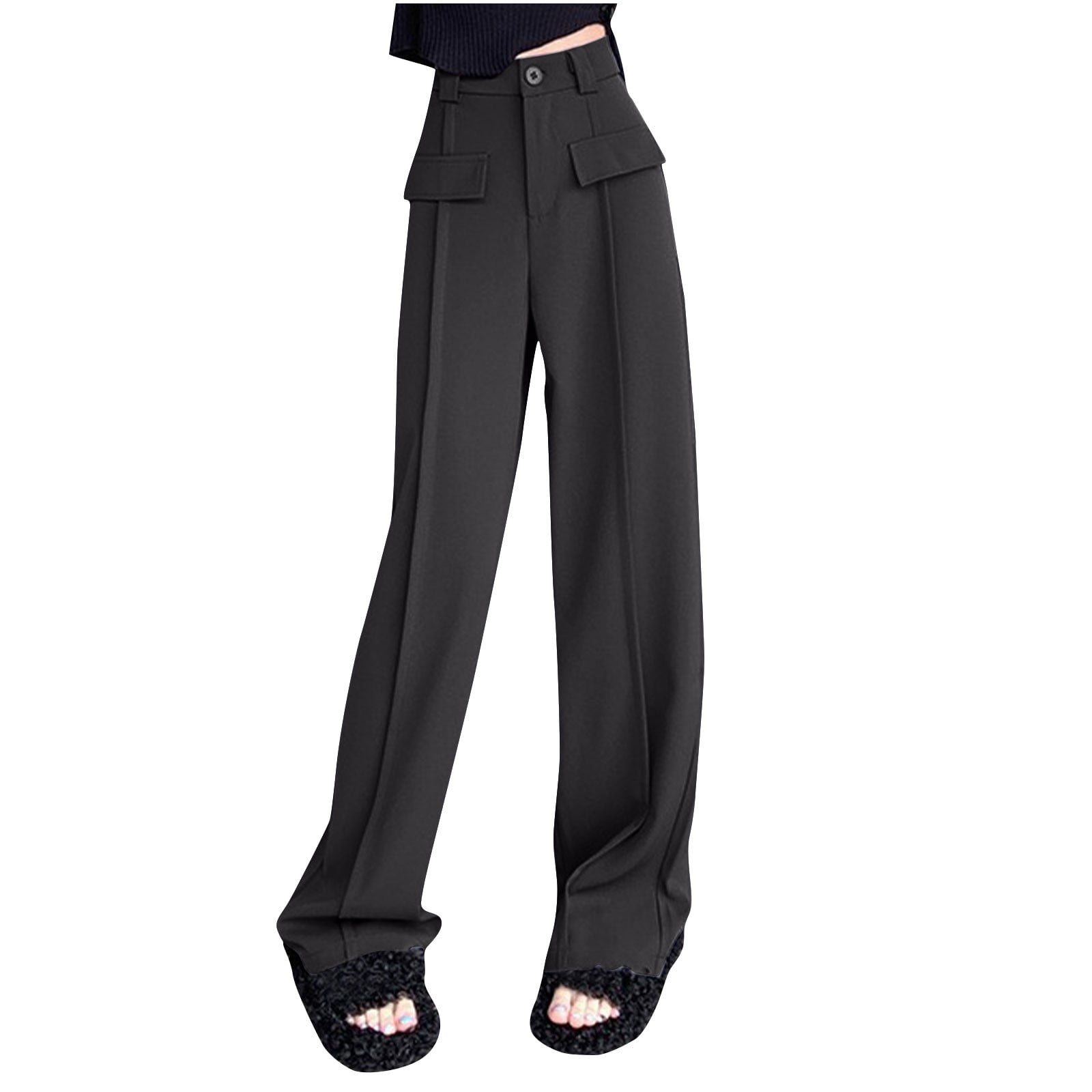 Women's Wide Leg Dress Pants Business Casual Pants High Waisted Casual ...