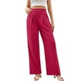 thumbnail image 1 of Women's Wide Leg Dress Pants High Waisted Business Casual Trousers Stretchy Work Palazzo Slacks with Side Pockets Comfortable Outfits, 1 of 2