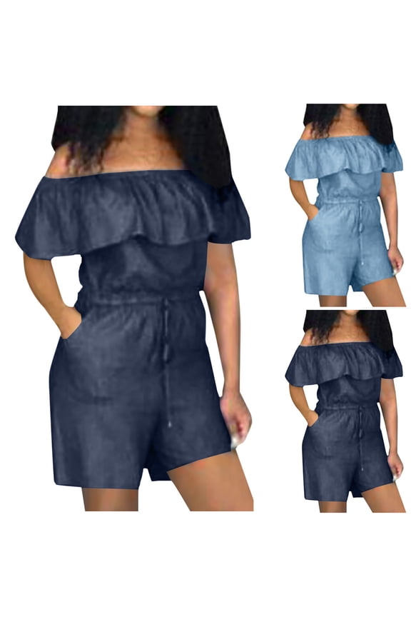 Women's Wide Leg Dress Pants, Trousers & Slacks, Ruffle Sleeveless Lace-Up Design, Chic Business Casual, Office Work, Evening Outfits, Summer Gift for Women | HAODEJW,Blue L