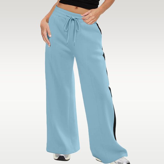 Women's Wide Leg Fleece Lined Sweatpants Winter Baggy Lounge Travel Pants Fashion Outfits Joggers Clothes