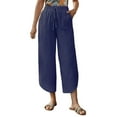 thumbnail image 1 of Women's Wide Leg Flowy Pants Casual Loose High Waist Boho Cropped Palazzo Beach Pants Summer Outfits 2025 Trendy, 1 of 2