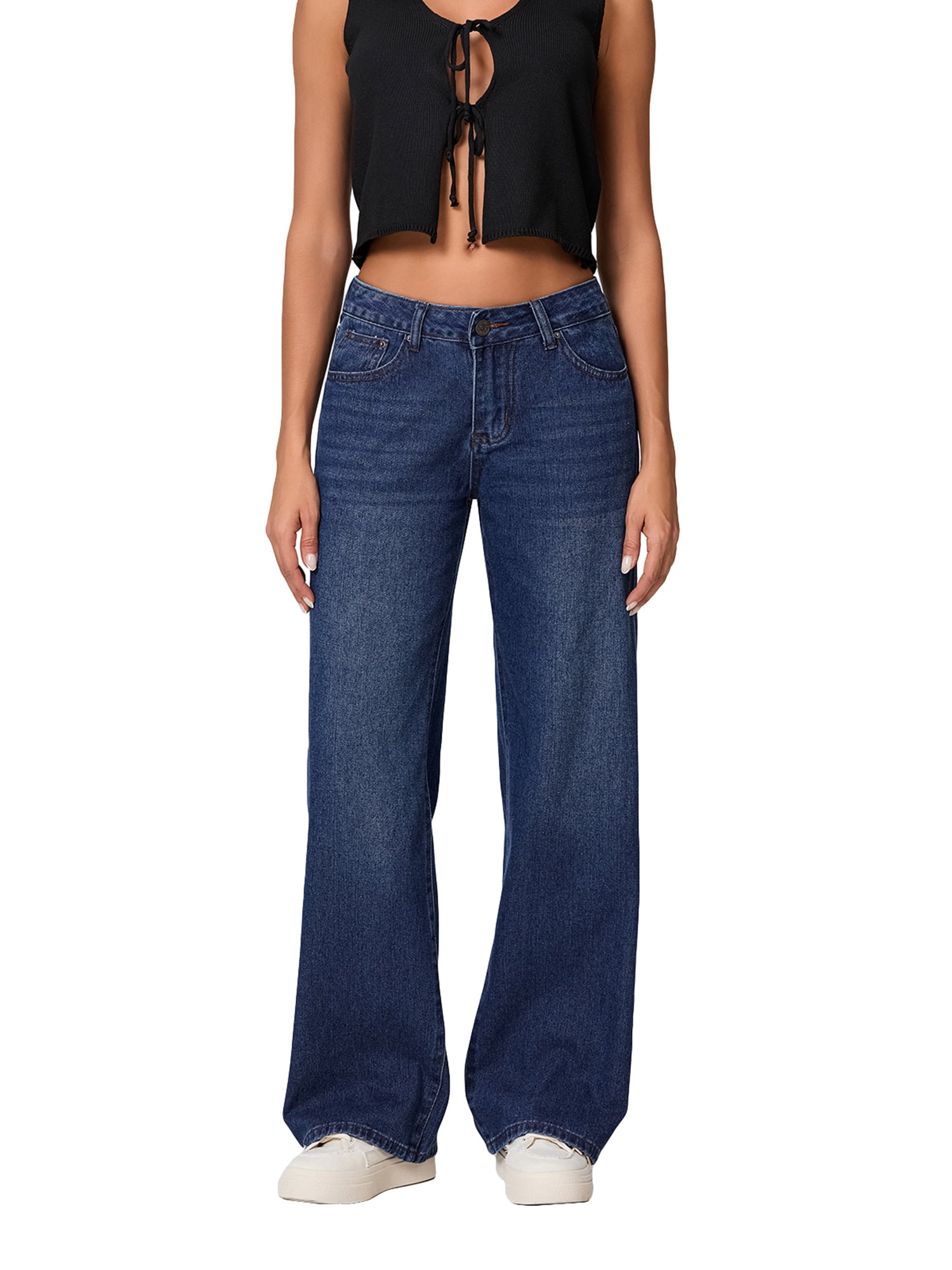 FARYSAYS Women's Boho Summer Jeans, High Waisted Wide Leg