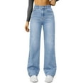 thumbnail image 1 of Women's Wide Leg Jeans High Waisted Denim Pants Stretchy Casual Baggy Straight Leg Loose Fit Jeans for Women Light Blue 2XL, 1 of 9