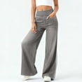 thumbnail image 1 of Women's Wide Leg Jeans High Waisted Stretchy Denim Pants (Grey L), 1 of 4