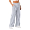 thumbnail image 1 of Wide Leg Corduroy Pants for Women Casual Lounge Drawstring Elastic Waist Work Pants with Pockets, 1 of 7