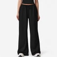 thumbnail image 1 of Women's Wide Leg Lounge Pants with Drawstring Waist and Relaxed Fit for All-Day Comfort - X Large, Black, 1 of 7