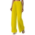 thumbnail image 1 of Women's Wide Leg Palazzo Pleated Pants High Waisted Flowy Loose Dressy Casual Long Trousers Womens Casual Romper Pants Casual Pants Women Elastic Waist Romper Pants for Women Casual Flare Dress, 1 of 4