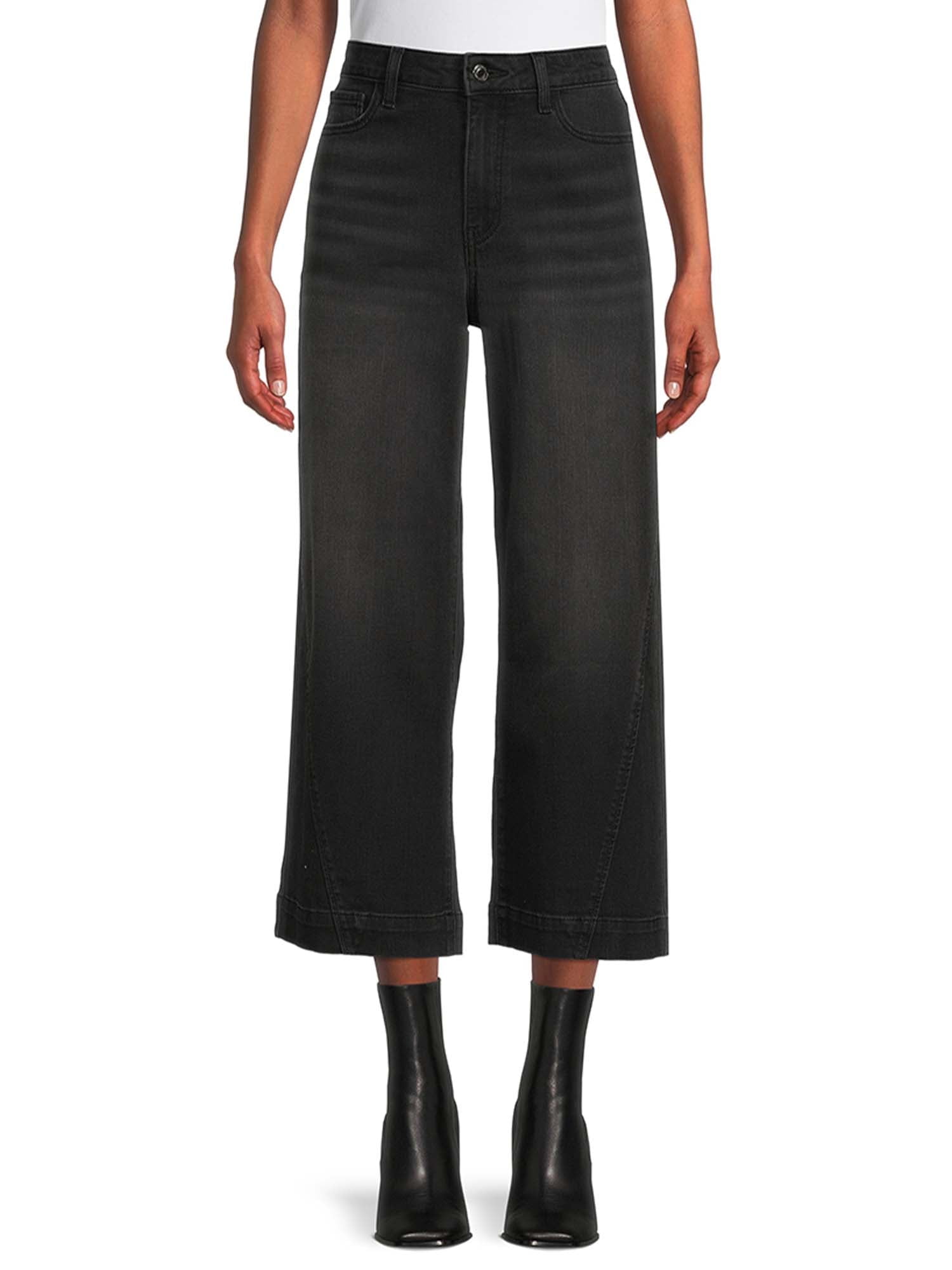 Women's Wide Leg Panel Jeans - Slate Grey, 18 - Walmart.com