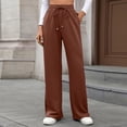 thumbnail image 1 of Women's Wide Leg Pants Adjustable Tie Knot Elastic Waist Palazzo Pants High Waist Loose Flowy Trousers with Pockets, 1 of 8