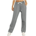 thumbnail image 1 of CHUMUD Women's Wide Leg Pants Casual High Waisted Baggy Sweatpants Drawstring Athletic Joggers with Pockets Elegant Going Out Pants, 1 of 7