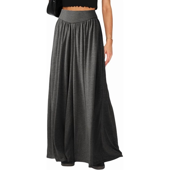 Women's Wide Leg Pants Elastic High Waist Casual Loose Pant with Pockets Flowy Fall Long Trousers