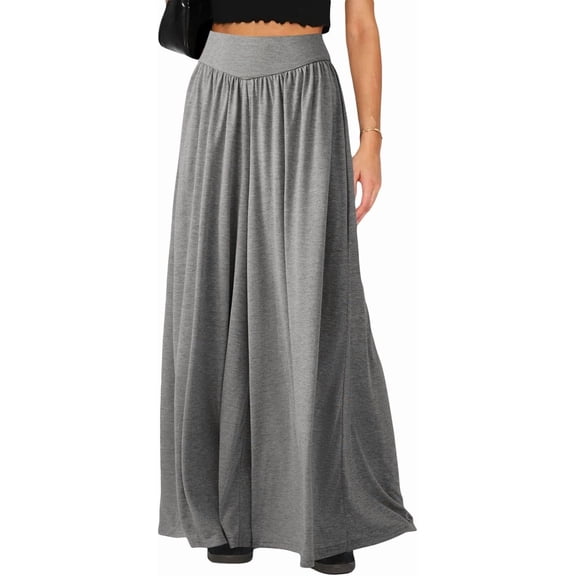 Women's Wide Leg Pants Elastic High Waist Casual Loose Pant with Pockets Flowy Fall Long Trousers