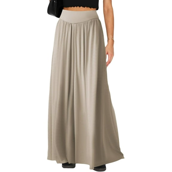 Women's Wide Leg Pants Elastic High Waist Casual Loose Pant with Pockets Flowy Fall Long Trousers