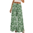 thumbnail image 1 of Women's Wide Leg Pants Floral Printed Elastic Waisted Drawsting Comfortable Pants Casual Loose Lounge Pants (2XL, Multicolor 1), 1 of 6