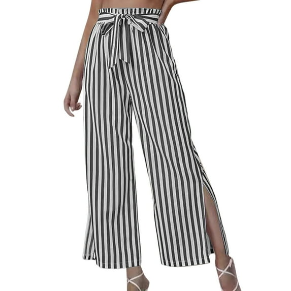 Women's Wide Leg Pants High Elastic Waisted in The Back Business Work Trousers Long Straight Suit Pants