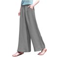 thumbnail image 1 of ZQUUVOU Women's Wide Leg Pants Solid Color Comfortable Summer Casual Straight Leg Pants Gray, 1 of 6