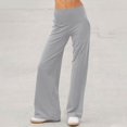 thumbnail image 1 of Women's Wide Leg Pants - Ultra Soft Casual Fashion Solid Color Long Pants with Pockets Light Gray 2XL, 1 of 7