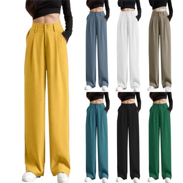 Dress Slacks For Women Women's Wide Leg Pants High Elastic Waisted