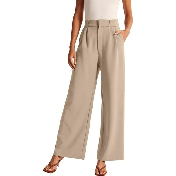 Women's Wide Leg Pants Work Business Casual Loose High Waisted Dress Palazzo Flowy Trousers