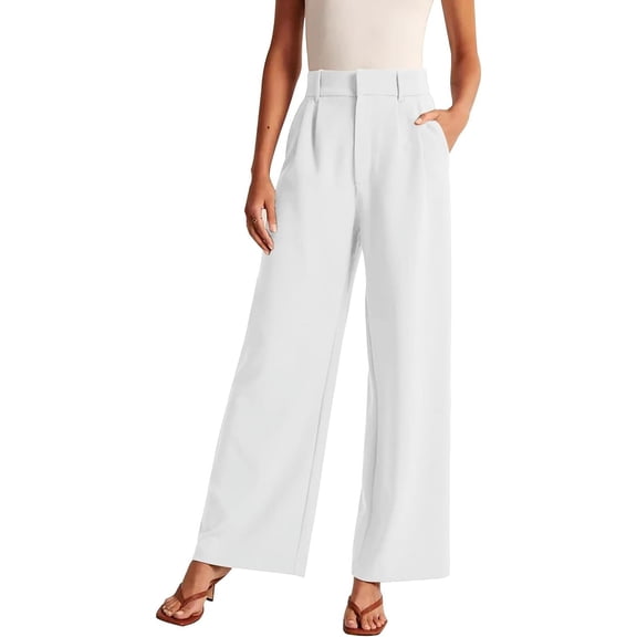 Women's Wide Leg Pants Work Business Casual Loose High Waisted Dress Palazzo Flowy Trousers