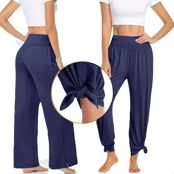 Women's Wide Leg Pants Yoga Pants with Pockets - Casual Loose Yoga Trouser Pants Sweatpants Lounge Pajama Pants Women Long Pants, S-2XL