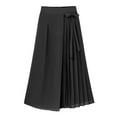 thumbnail image 1 of Women's Wide Leg Pants pleated chiffon trousers large size elastic waist casual pant skirt Stretch Dress Casual Flowy Palazzo Pants Women, 1 of 3