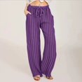 thumbnail image 1 of Women's Wide Leg Pants with Pockets High Waist Adjustable Knot Loose Casual Trousers Business Work Casual Pants, 1 of 6