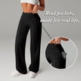 thumbnail image 1 of Women's Wide Leg Pants with Pockets High Waist Loose Sweatpants Casual Lounge Yoga Workout Straight Pants, S-3XL, 1 of 9
