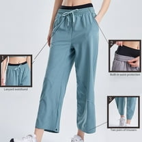 Women's Wide Leg Sports Pants Loose Straight Casual Bottom Pants Large Size Bundle Foot Anti Mosquito Running Pants Green L