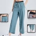 thumbnail image 1 of Women's Wide Leg Sports Pants Loose Straight Casual Bottom Pants Large Size Bundle Foot Anti Mosquito Running Pants Green S, 1 of 5
