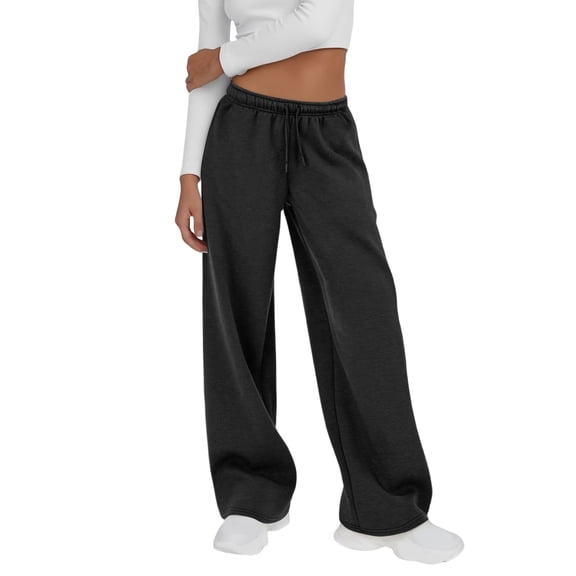 Women's Wide Leg Sweatpants Baggy Straight Leg Lounge Pants Spring Fall Outfits Athletic Joggers with Pockets