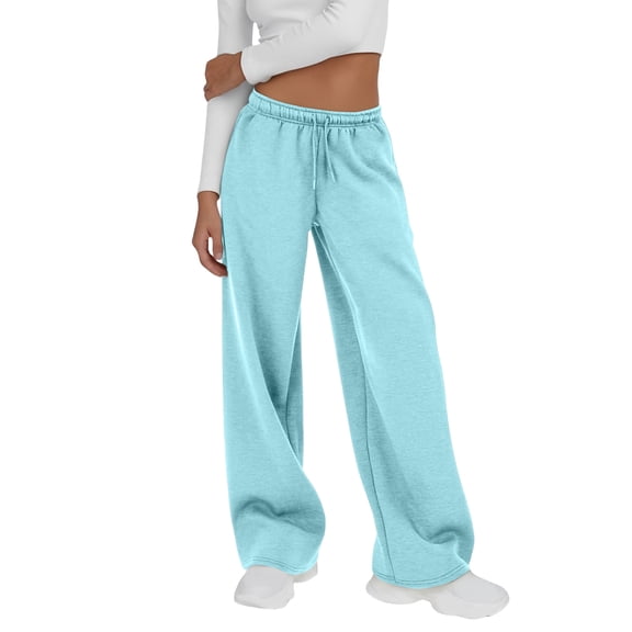 Women's Wide Leg Sweatpants Baggy Straight Leg Lounge Pants Spring Fall Outfits Athletic Joggers with Pockets
