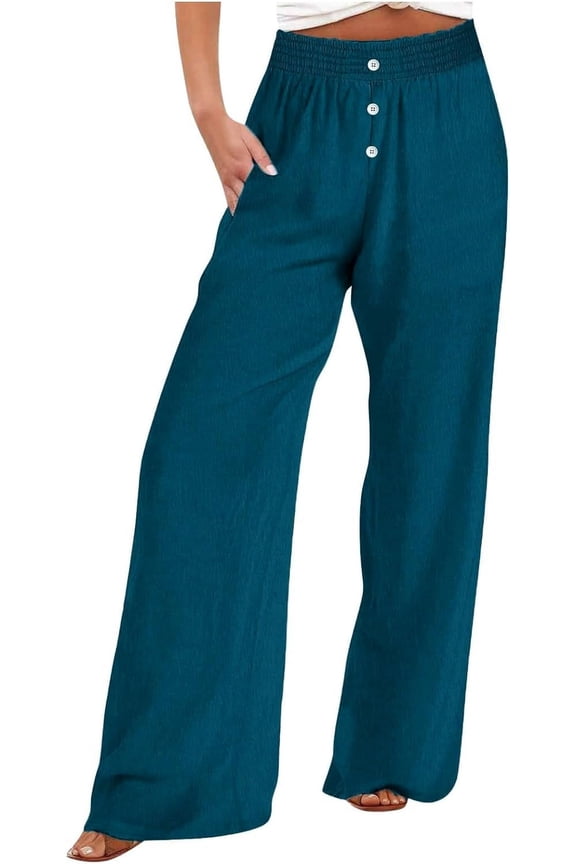 Women's Wide Leg Sweatpants Casual Fashion Versatile Solid Color Plus Size Elastic Waist Pants Comfy Loose Straight Pants